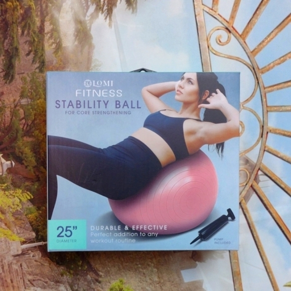 Lomi FITNESS NWT Stability Ball for Core Strengthening 25" Diam. with Pu… - Picture 1 of 5